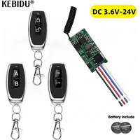 433Mhz Universal Wireless DC 3.6V 6V 12V 24V Remote Control Switch 1 CH RF Relay Receiver On Off Button LED Light Controller DIY