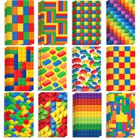 12/24/36pcs Building Block Mini Pocket Notebook, Horizontal Line Book,Student Diary Notepads, Small Memo Pads, Birthday Gifts