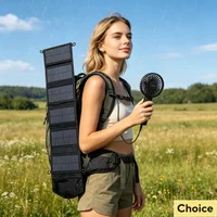 25W-100W Foldable 5V Weatherproof USB Solar Charger for Hand Fan Power Bank Portable Outdoor Camping Survival Power Supply