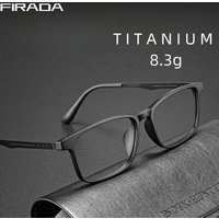 FIRADA Fashion Comfortable Eyeglasses Retro Ultra Light Titanium Eyewear Square Optical Prescription Glasses Frame for Men A1002