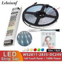 10m/Roll DC 24V WS2811 Pferderennen FÜHRTE Streifen 120 LEDs/m Laufende Wasser Fließende Licht full Touch Panel Controller Natur Weiß Warm