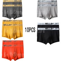 10PCS Men's underwear mid-waist breathable lightweight boxers boxers letter suit men's underpants in multiple colors