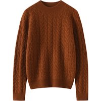 100% Cashmere Sweater Half Turtleneck Women's Pullover Sweater Autumn Winter New Heavy Craft Cable Knit Long Sleeve Sweater