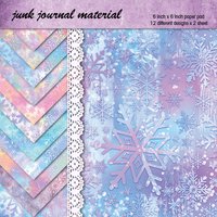 24Sheet Winter Snowflake Christmas Scrapbook Paper,Single Sided DIY Craft Paper For Journal Greeting Card Making Gift Decoration