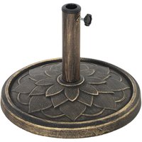 Heavy-Duty 12kg Resin Garden Umbrella Base, Suitable for 32-48mm Poles, Bronze Tone, Ideal for Poolside Shade