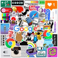 10/30/50pcs Cartoon Programming 404 Network Error Graffiti Stickers DIY Laptop Motorcycle Car Computer Waterproof Sticker Decals