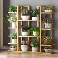9 Tier Bamboo Plant Stand Corner Shelf Garden Display Unit Indoor Outdoor Flower Pot Rack Plant Storage Stand