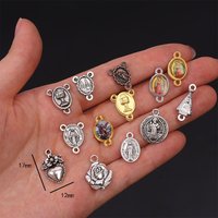 20 Pieces/Gold Connector Rosary Necklace Bracelet Connector, Many Jesus Christ Statue Necklace Bracelet Triangle Medal,