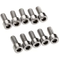 10Pcs/lot Bicycle Mountain Bike Water Bottle Cage Bolts Holder Screws M5 Inner Rack Hexagon Stainless Steel Screws Silver