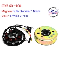 Magneto Rotor Flywheel Stator Kit GY6 49CC 50CC 80CC 100CC 139QMB 139QMA Taotao SunL Scooter Parts