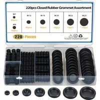 220-teiliges Set aus hohlen Gummi-Ösen für Brandschutzwand-Öffnungen, Gummi-Ösen-Set M7, 9, 12, 16, 20, 22, 25