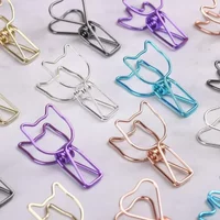 6PCs/Set Hollowed Out Design Metal Binder Clip Long Tail Office Hand Book Folder Paper Organizer Stationery Fish