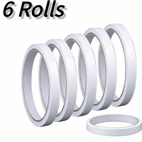 6Pcs Strong Double Sided Tape, Hand Tearable, Thin Fit for Crafts Office Home