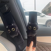 1pc Black Cat Seatbelt Shoulder Pad Car Safety Shoulder Pad Seatbelt Decoration, Durable Sturdy, Soft And Not Too Hurtful〔Nest〕
