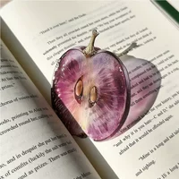 New exquisite transparent acrylic apple bookmark reading mark gift cute grape tomato bookmark toy