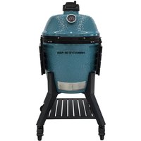 Manufacturer's Large 22-Inch Glossy Light Blue Ceramic KAMADO JOE BBQ Grill MK22 Pro Smoker Modern Style Charcoal Egg Shaped