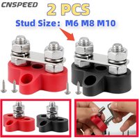 Terminal Block Studs M6 M8 M10 Positive Negative Heavy Duty Bus Bar 5/16" 1/4" Power Distribution Stud for Camping RV Truck Boat