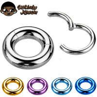ASTM F136 titane grand calibre 4G 6G 8G 10G simple charnière Clicker Segment cerceau anneau miroir Septum nez Piercing anodisation corps