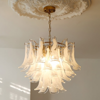 Leaf Cascade Chandelier Romantic art glass lights Amber White green lamps for Living Room Decor kitchen island light fixture