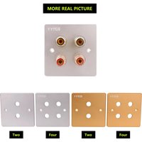 2/4 Ports Gold Binding Posts Wall Plate Audio Speaker Connector Banana Plug Outlet For Surround Sound No Soldering Required