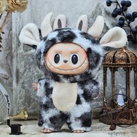 17CM Plush Doll Clothes Outfits For Labubu Cute Animal Cartoon Fashion Style Kawaii Sweater Pants Set Autumn Winter Holiday Gift