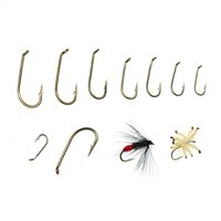 100PCS Size #8 ~# 20 Fly Tying Hook High Carbon Steel 2X Strong Wire Bronzed Finished Wet Nymph Fly Hooks Trout Fishing Hook