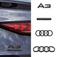 4 Ring Logo ABS Car Styling Hood Front Grill Rear Trunk Emblem Sticker Mark Quarrto Sline For A3 2010-2020 Auto Emblem Accessory