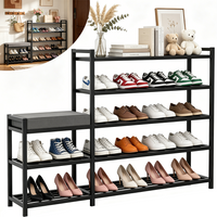 Shoes Organizer Shoe Cabinet Multilayer Shoe Rack Metal Housing Entrance Rental Shelf Space Saving For Living Room And Dormitory Shoe Rack