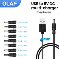 Olaf USB To DC Power Boost Cable USB to DC 3.5mm Power Cable USB A to 3.5 Jack Connector 5V Power Supply Adapter For Wifi Router