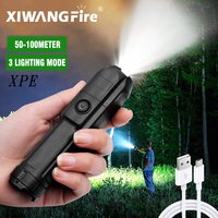 Lampe de poche LED puissante 100000 Lumen lampes de poche tactiques rechargeables USB 18650 étanche Zoom pêche chasse lampe de poche LED