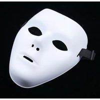 Halloween Pvc White Face Mask Hip-Hop Men's And Women's Dance Eyemasks Party Cosplay Costume Wedding Decoration Prop Hand-painte