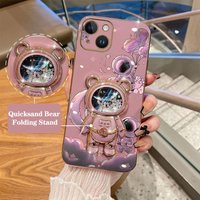 Flight Balloon Astronaut Plating Phone Holder Case For iPhone 13 14 12 11 Plus Pro Max Mini 8 7 6 6S Plus X XR XS XS Max Cover