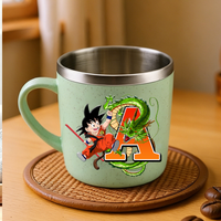 Dragons Ball Stainless Steel Water Bottle Men Women Goku Cartoon Letter Toothbrush Cups Home Simple Fashion Anime Water Cup Gift
