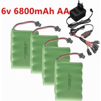 6V 6800mAh NiMH Battery For Rc Toys Cars Tank Truck Robot Boats AA Ni-MH 6v Rechargeable Battery Pack with USB Charger