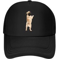Standing Pug Puppy Turned Back Pose Mesh Baseball Cap For Womens Unisex Female Beach Dad Hat Hip Hop