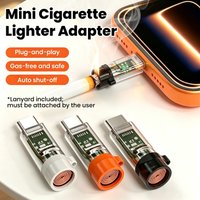 Type-C Mobile Cigarette Lighter Portable Auto Power-Off Outdoor Safety USB C Phone Mini Lighter Adapter For iPhone15 -17 Samsung