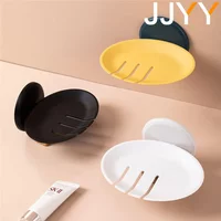 1PC Wall Mounted Shower Soap Holder Suction Cup Drain Soap Box Punch-Free Bathroom Soap Dish Organizer