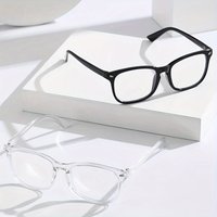1pc Square Rivet Fashion Anti Blue Light Glasses for Daily Commute, Fashion Glasses|Riveted Frame Design|Lightweight Eyewear