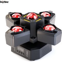 DayFlicker 120W RGBW 4-Arm Beam Magic Ball Stage Light - Remote, Sound-Activated DMX512 Master/Slave Modes for Club Bar Party