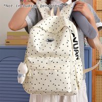 Cute Star Pattern Casual Backpack, Spacious Nylon Daypack, Durable Soft Bag for Teen Girls, Commute & Short Trips