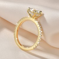 Ehhai 14K Gold Filled 2.0CT D Color VVS1 Lab Created Diamond Round Moissanite Engagement Rings for Women Wedding Jewelry Gifts