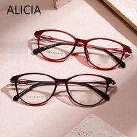 ALICIA Luxury Fashion Retro Round Cat Eye Glasses Butterfly Eyewear Ultra light TR90 Optical Prescription Eyeglasses Frames