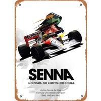 Tin Sign For Vintage Look Metal - Ayrton Senna Low Poly Sign-aluminum