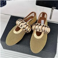 Women Shoes Flats Loafers Mesh Metal Decoration Flat Shoes Woman Shallow Ballet Mules Soft Soled Mary Jane Shoes for Women