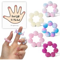 5pcs/set Sensory Spiky Bead Fidget Rings - Adjustable Relax Anxiety Calming Fidget with Spiky Beads, for finger Massager