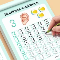 0-100 Exercise Book Learn To Write Dot Matrix Copying Calligraphy Practice Books Digital Red Stroke Pen Control Practice Notes