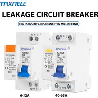 RCBO MCB 32A 63A DZ30LE DZ40LE EPNL DPNL 230V 1P+N Residual Current Circuit Breaker Over And Short Current Leakage Protection