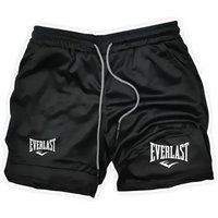 AliExpress NONE Training Jogging Men Running Shorts 2-in-1 Double-deck Sportswear Gym Fitness Pants Cycling Pocket Towel Loop Moisture Absorbing