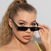 Fashion Narrow Frame Rectangle Sunglasses Women Brand Designer Black Sun Glasses For Female Trend Glasees Ladies UV400