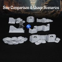 7pcs Battlefield Defense Miniature - RPG Miniature Set, Urban Warfare Terrain for Tabletop Game, Gift for Strategy Enthusiasts